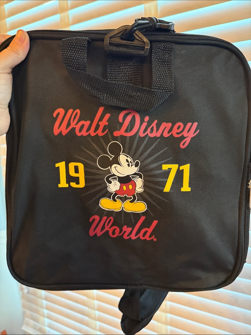 Disney Black Mickey Mouse Duffle Bag with Red & Yellow Accents